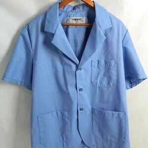 GM Light Blue Engineering Toolroom Shop Coat Size 44-RG by Wrangler Uniforms USA